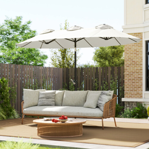 Outsunny Sombrilla Doble Beige 295 x 152 x 222 cm 1