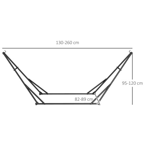 Outsunny Soporte para Hamaca Negro 268 x 89 x 100 cm 2
