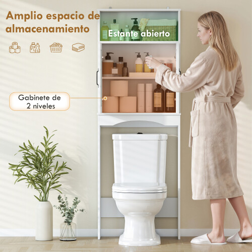 Homcom Armario Sobre Inodoro Blanco 64 x 21 x 173.5 cm 1