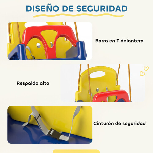 Outsunny Columpio Infantil Azul 42 x 33 x 38 cm 2