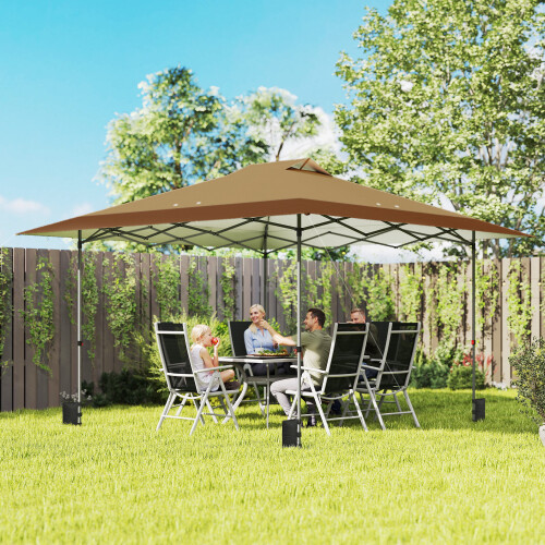 Outsunny Carpa Plegable Beige 395 x 395 x 285 cm 1