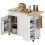 Homcom Isla de Cocina Blanco 129 x 65 x 91 cm 1