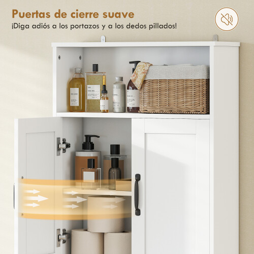 Homcom Armario Sobre Inodoro Blanco 64 x 21 x 173.5 cm 2