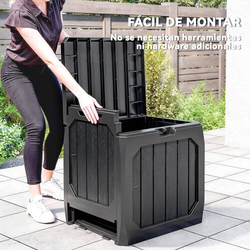 Outsunny Baúl de Exterior Negro 56 x 45 x 53 cm 1