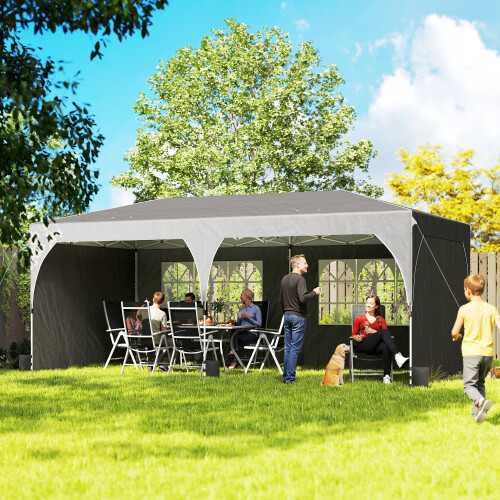 Outsunny Carpa Plegable Gris 595 x 300 x 275 cm 1