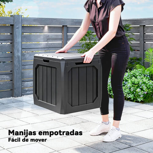 Outsunny Baúl de Exterior Negro 56 x 45 x 53 cm 2