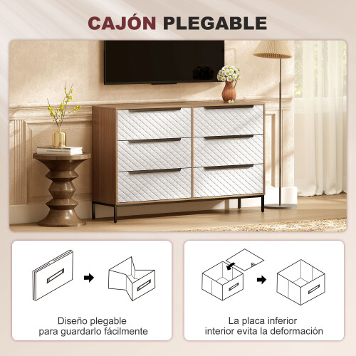 Homcom Cómoda de Tela Marrón 117.5 x 30 x 73.5 cm 1