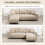 Homcom Sofá Chaise Longue Beige 242 x 156 x 87 cm 3