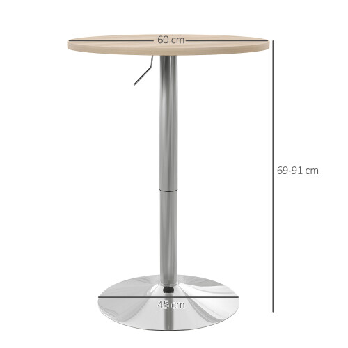 Homcom Mesa Alta Bar Marrón 60 x 60 x 91cm 2