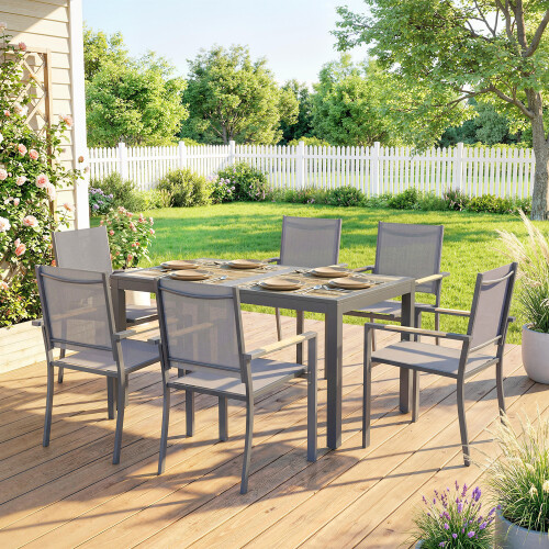 Outsunny Conjunto de Jardín Gris 140 x 80 x 72 cm 1