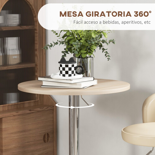 Homcom Mesa Alta Bar Marrón 60 x 60 x 91cm 2