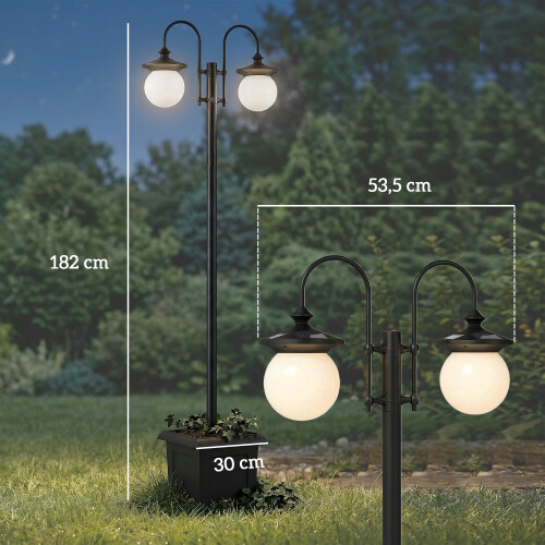 Outsunny Farola Solar Negro 53.5 x 30 x 182 cm 2