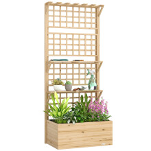 Jardinera con Enrejado Marrón 76 x 43.5 x 177 cm