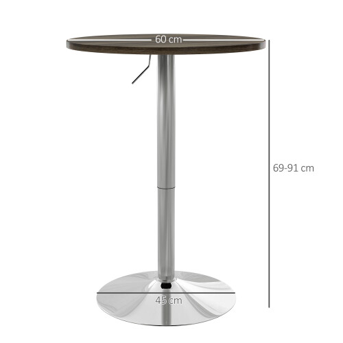 Homcom Mesa Alta Bar Marrón 60 x 60 x 91cm 2