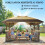 Outsunny Carpa Plegable Marrón 400 x 400 x 287 cm 4