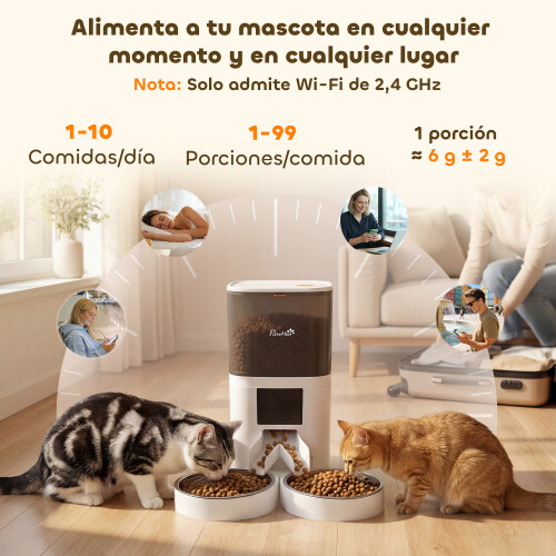 PawHut Comedero Automático Mascota Blanco 37 x 36 x 35 cm 1
