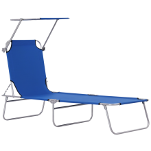 Tumbona Plegable Azul 187 x 58 x 36 cm