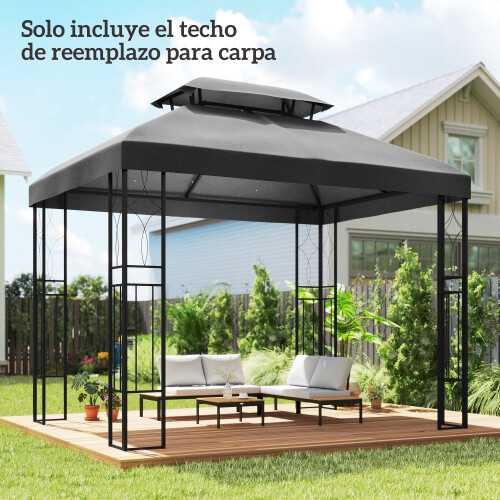 Outsunny Techo de Repuesto Gris 400 x 300 cm 1