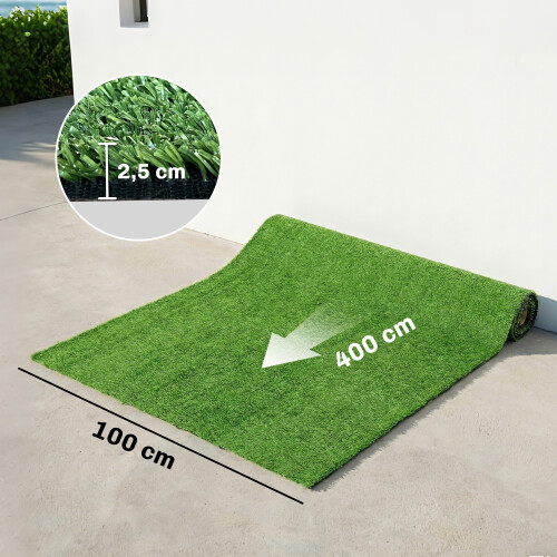 Outsunny Césped Artificial Verde 400 x 100 x 2.5 cm 2