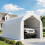 Outsunny Carpa para Garaje Blanco 592 x 300 x 276 cm 2