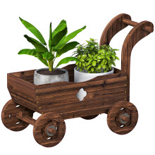 Jardinera con Ruedas Marrón 68 x 38 x 52 cm