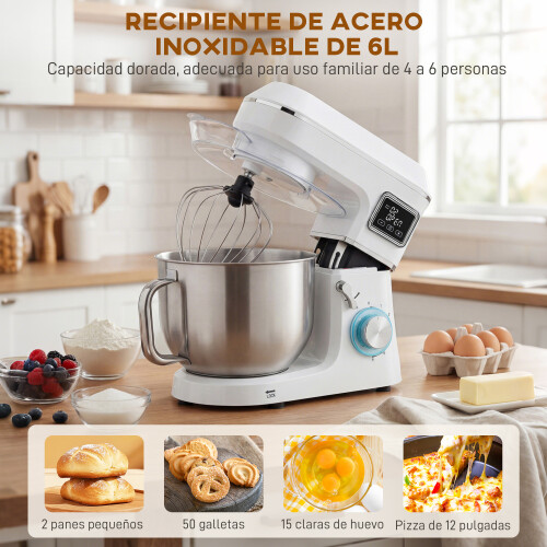 Homcom Batidora Amasadora Blanco 40 x 28 x 34 cm 2