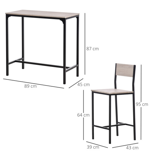 Homcom Muebles de Bar Marrón 89 x 45 x 87 cm 2