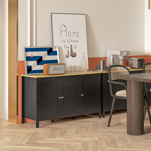 Homcom HOMCOM Sideboard Buffet Storage Cabinet, Storage Cabinet with Doors, Black