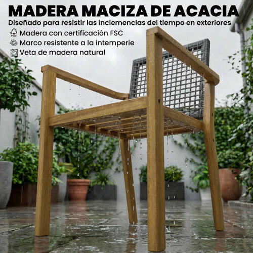 Outsunny Sillas de Jardín Marrón 59 x 55 x 86 cm 1