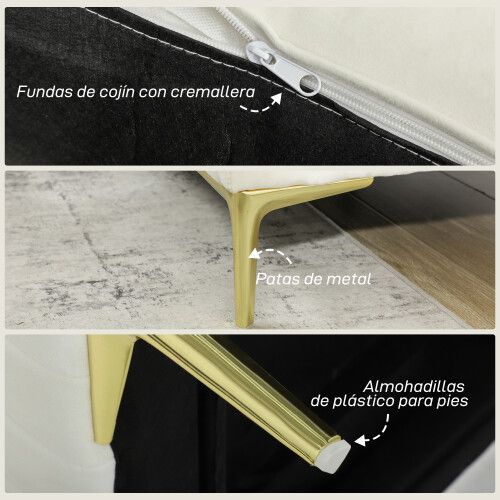 Homcom Butaca de Salón Beige 81 x 77 x 81 cm 1