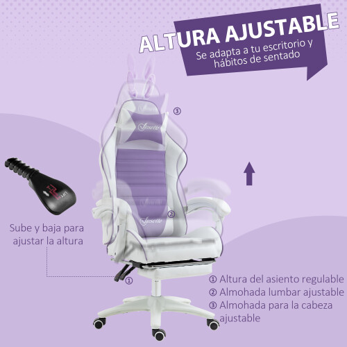 Vinsetto Silla Gaming Violeta 65 x 63 x 142 cm 2