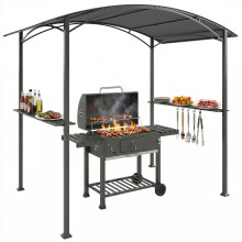 Cenador para Barbacoa Gris 245 x 152 x 218 cm