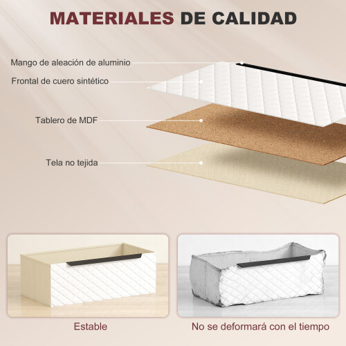 Homcom Cómoda de Tela Marrón 59.5 x 30 x 73.5 cm 1