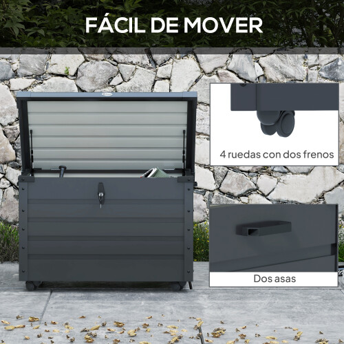 Outsunny Baúl de Exterior Gris 100 x 62 x 65 cm 1