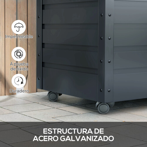 Outsunny Baúl de Exterior Gris 100 x 62 x 65 cm 2