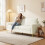 Homcom Sofá de 3 Plaza Beige 181 x 77 x 82 cm 2