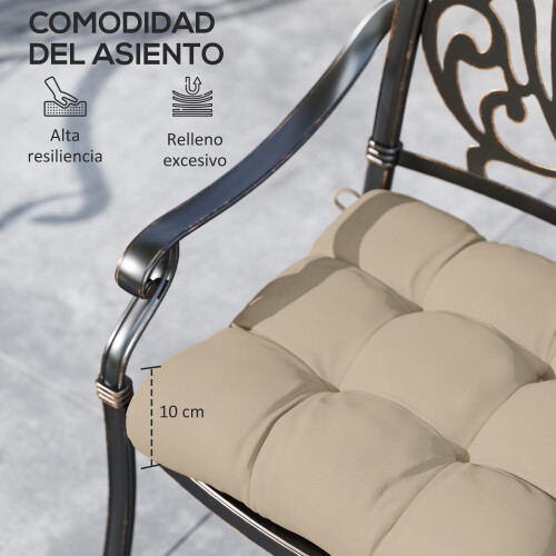 Outsunny Cojines para Silla Marrón 48 x 48 x 10 cm 1