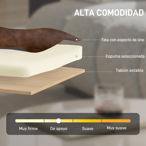 Homcom Butaca de Salón Marrón 64 x 86 x 79 cm 2