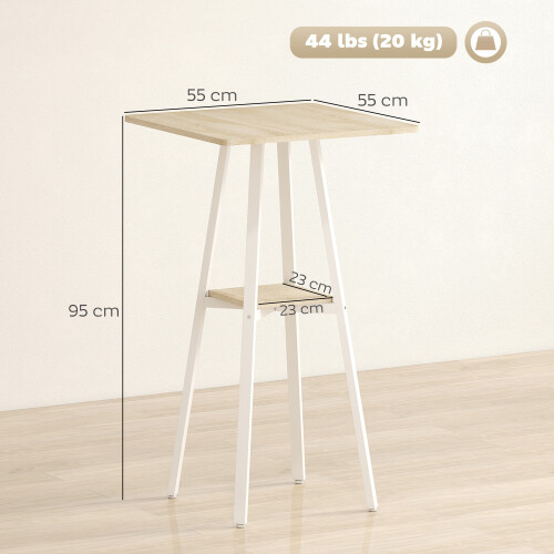 Homcom Mesa de Bar Marrón 55 x 55 x 95 cm 2