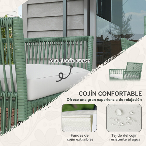 Outsunny Conjunto de Jardín Verde 100 x 56 x 80 cm 2