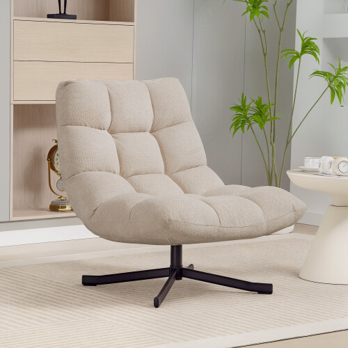 Homcom Butaca de Salón Beige 75 x 95 x 90 cm 1