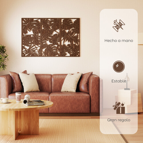 Homcom Decoración de Pared Marrón 40 x 0.9 x 80 cm 1