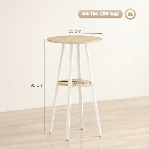 Homcom Mesa de Bar Marrón 55 x 55 x 95 cm 2
