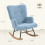 Homcom Silla Mecedora Azul 65 x 88 x 87 cm 3