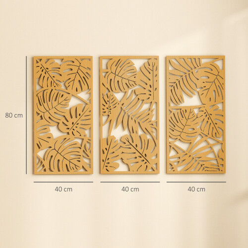 Homcom Decoración de Pared Marrón 40 x 0.9 x 80 cm 2