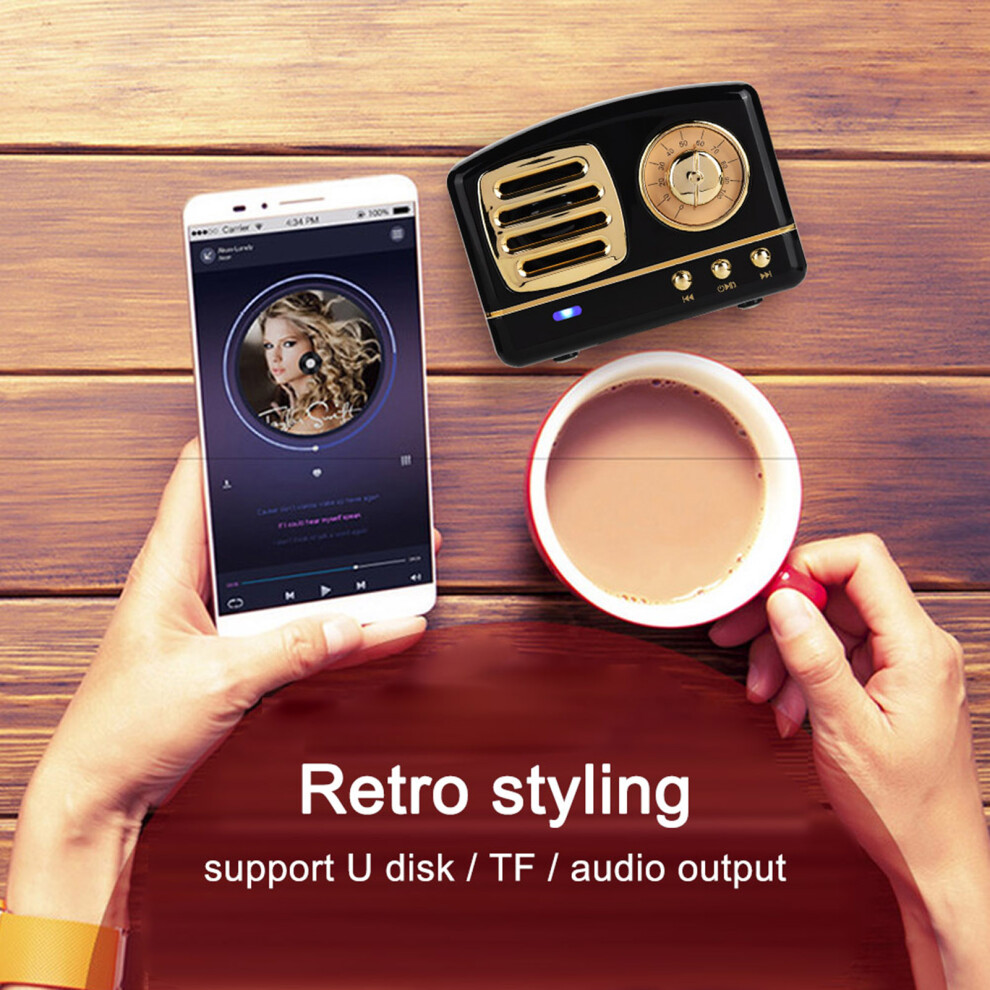 Mini Bluetooth Retro Speaker 3W, 400Mah, 9.8X5x7.2cm Black 9491388382115