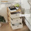 Homcom Cómoda de Tela Beige 33 x 29 x 55 cm 4