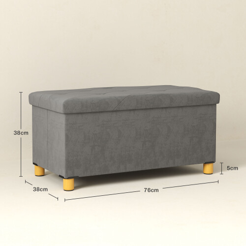 Homcom Banco de Almacenaje Gris 76 x 38 x 38 cm 2