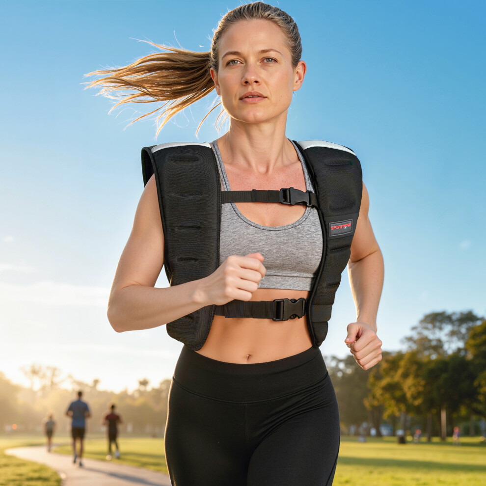 Sportnow 8Kg Weighted Vest With Adjustable Straps And Reflective Strips