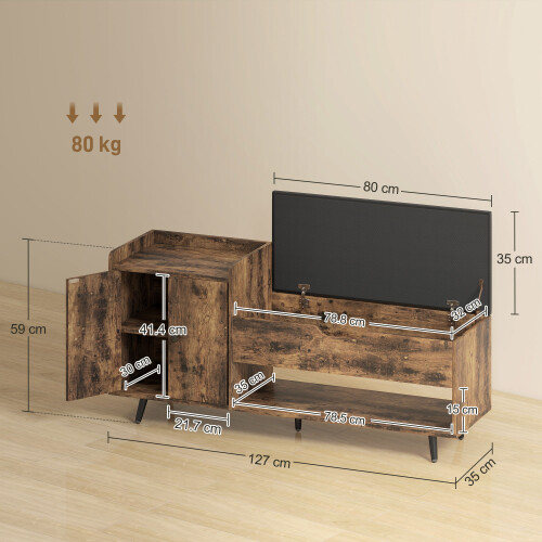 Homcom Banco Zapatero Marrón 127 x 35 x 59 cm 2
